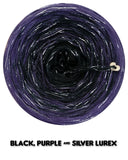 Ombreccino black, purple & silver lurex