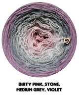 Ombreccino dirty pink, stone, medium grey, violet